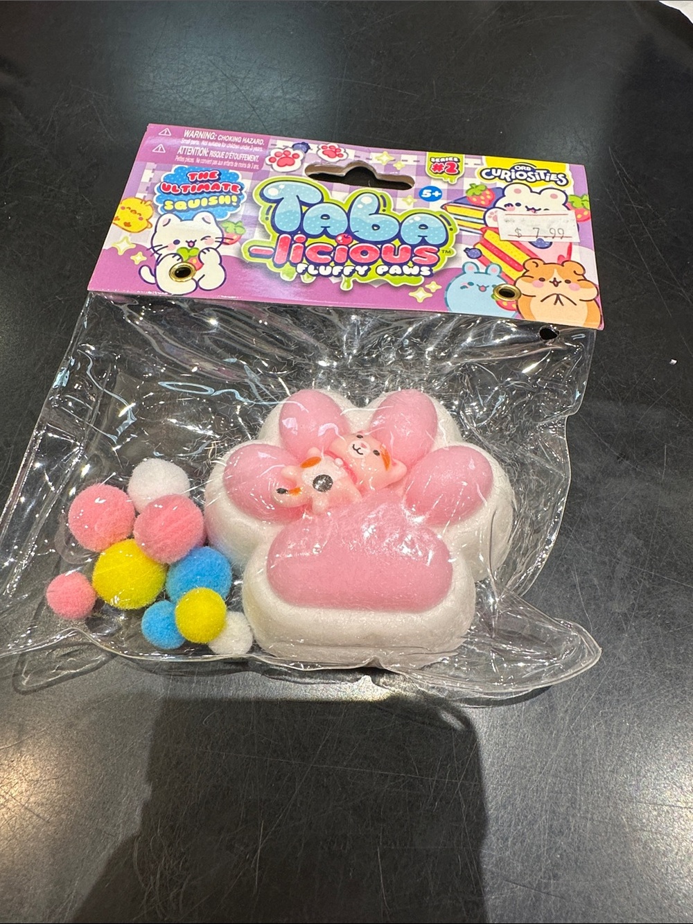 Orb Taba Fluffy Paws white pink
